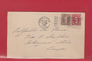 5 cent 1st ounce surface rate to ** ITALY ** 1938 Canada cover 3c + 2c