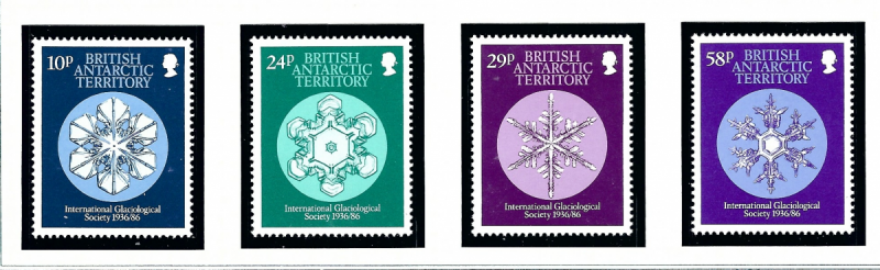 British Antarctic Terr 133-36 MNH 1986 Intl Glaciological Society