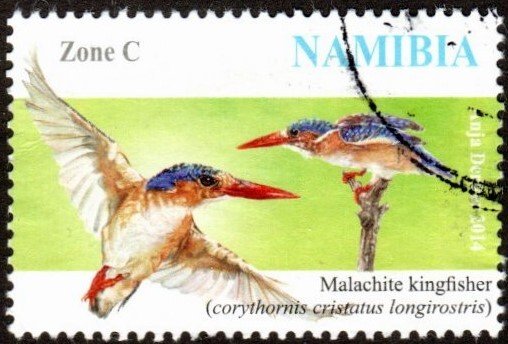 Namibia 1329 - Used - (Zone C) Malachite Kingfisher (2014) (cv $2.35)