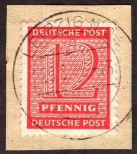 1945, Germany, West Saxony, 12pf, Used, Sc 14N7