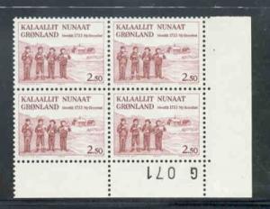 Greenland Sc 158 Herrnhut stamp plate block of 4 mint NH