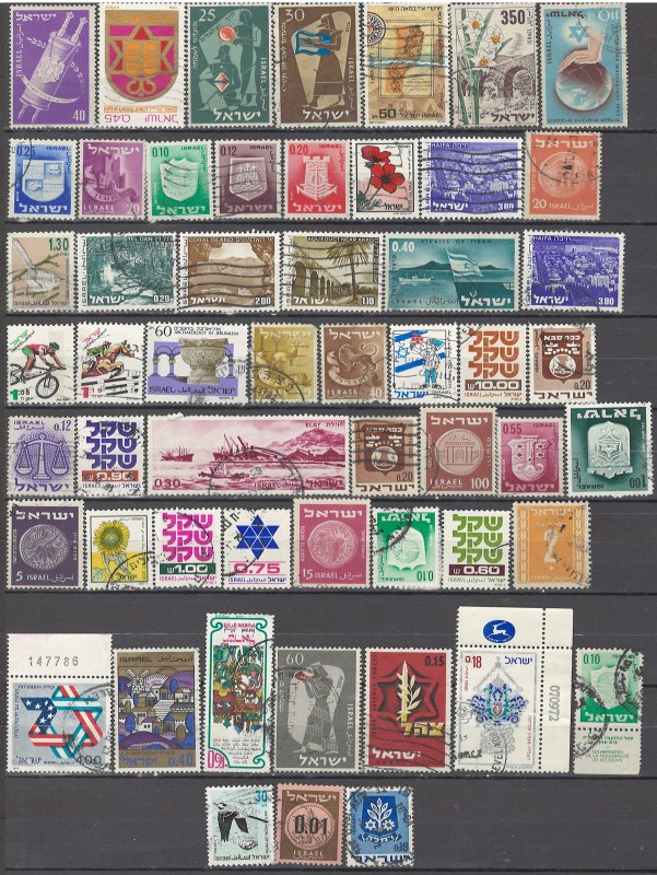 COLLECTION LOT OF # 1731 ISRAEL 54 STAMPS 1951+