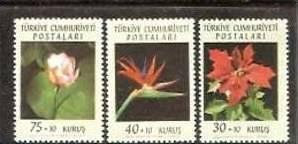 Turkey 1962 Water Lily Bird of Paradise Flower Plant Sc B90-92 MNH # 2070