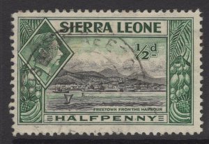 SIERRA LEONE SG188 1938 ½d BLACK & BLUE-GREEN FINE USED