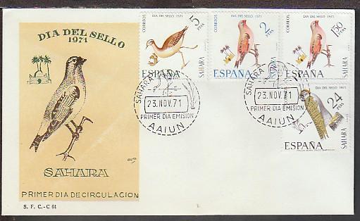 Spanish Sahara 209-212 Birds 1971 U/A FDC E213