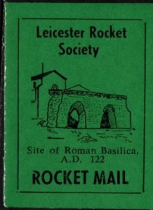 Vintage Great Britain Poster Stamp Leicester Rocket Society Site Roman Basilica