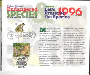 #3105G FDC USPS Ceremony Program Endangered Species Manatee Joint Mexico (12998)