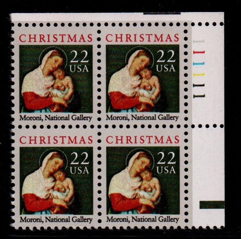 ALLY'S STAMPS US Plate Block Scott #2367 22c Christmas Madonna [4] MNH [UR]