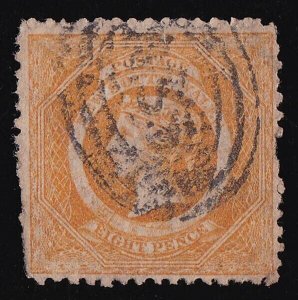 NEW SOUTH WALES 1860 QV Diadem 8d perf 12 wmk 8 . RARE !