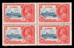 MOMEN: GAMBIA SG #143a EXTRA FLAGSTAFF BLOCK 1935 MINT OG 3NH/1LH(UR) LOT #67631