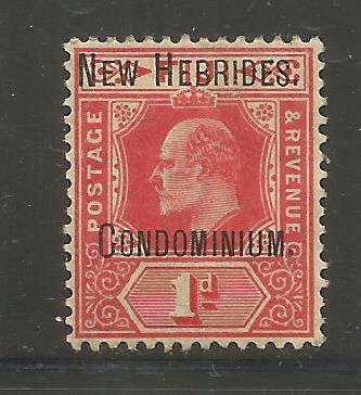 BR. NEW HEBRIDES 8  MINT HINGED ISSUE