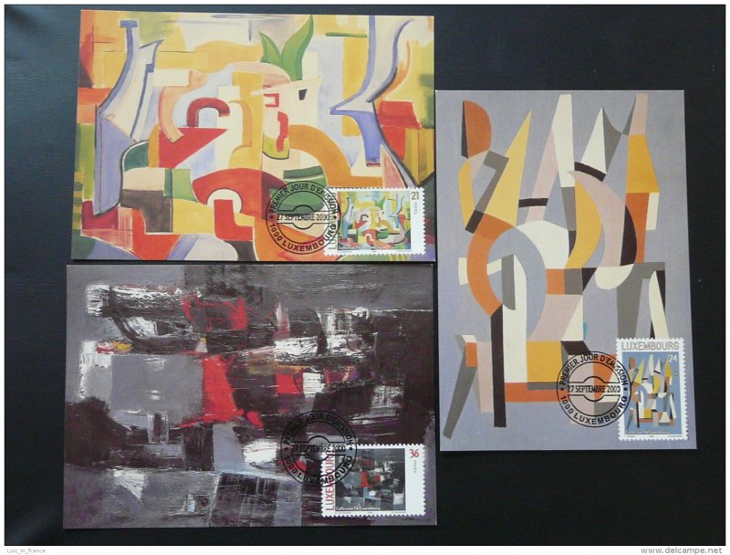 paintings modern art set of 3 maximum card Luxembourg 2000