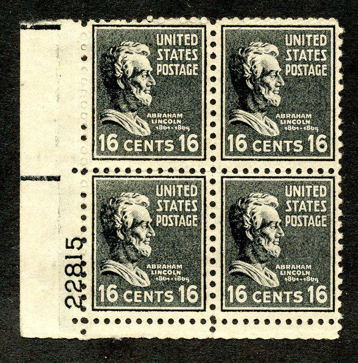 U.S. Scott 821 16-Cent Prexie/Prexy MNH Electric Eye Plate Block 