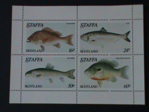 ​STAFFA-SCOTLAND-WORLD FAMOUS LOVELY OCEAN FISHES -MNH-S/S VF LAST ONE