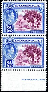 1942 Dominica Sg 103a 2½d Doubling of Bunch of Fruit Flaw (R5/5) Unmounted Mint