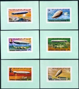 Mauritania 345-348,C167-C168 deluxe,MNH.Mi 539-544. Zeppelin,75th Ann.1976.