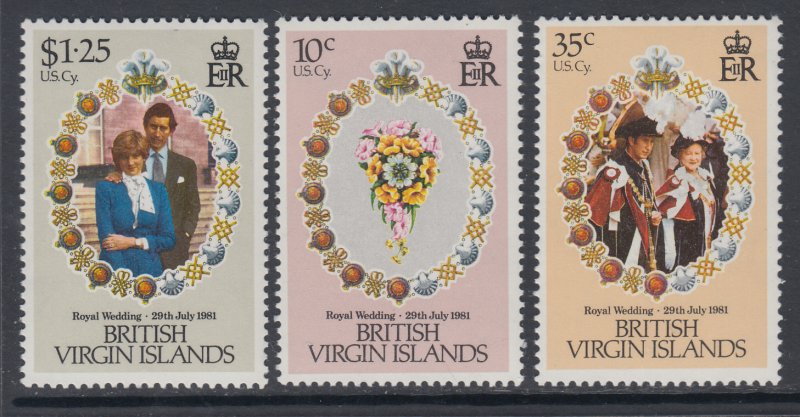 British Virgin Islands 406-408 Royal Wedding MNH VF