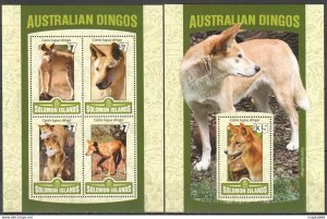 2016 Solomon Islands Animals Wild Dogs Australian Dingos #3606-0 1+1 Mnсђls505