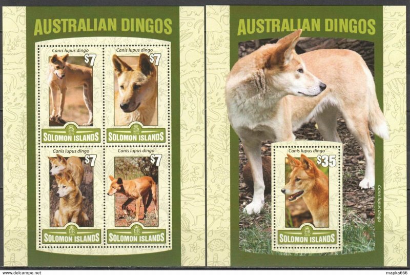 2016 Solomon Islands Animals Wild Dogs Australian Dingos #3606-0 1+1 Mnсђls505