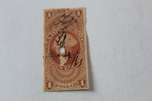 REVENUE : R68a   USED $1  FOREIGN EXCHANGE -   IMPERFORATE CREASE