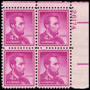 US #1036a LINCOLN MNH UR PLATE BLOCK #26174