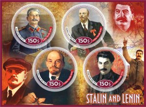 Stamps. Famous people. J. Stalin, V. Lenin 2019 1+1 sheets perforated