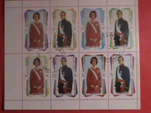 STAFFA-SCOTLAND STAMP:1979 HONOURS THE QUEEN OF SPAIN COMPLETE SET-CTO MNH SHEET