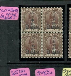 MALAYA JAPANESE OCCUPATION PERAK (P2304B) KANJI 2C/5C SG 273+273C BL OF 4   MNH 