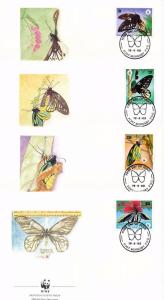 [54249] Papua New Guinea 1988 Butterflies Schmetterlingen WWF  FDC 4 covers