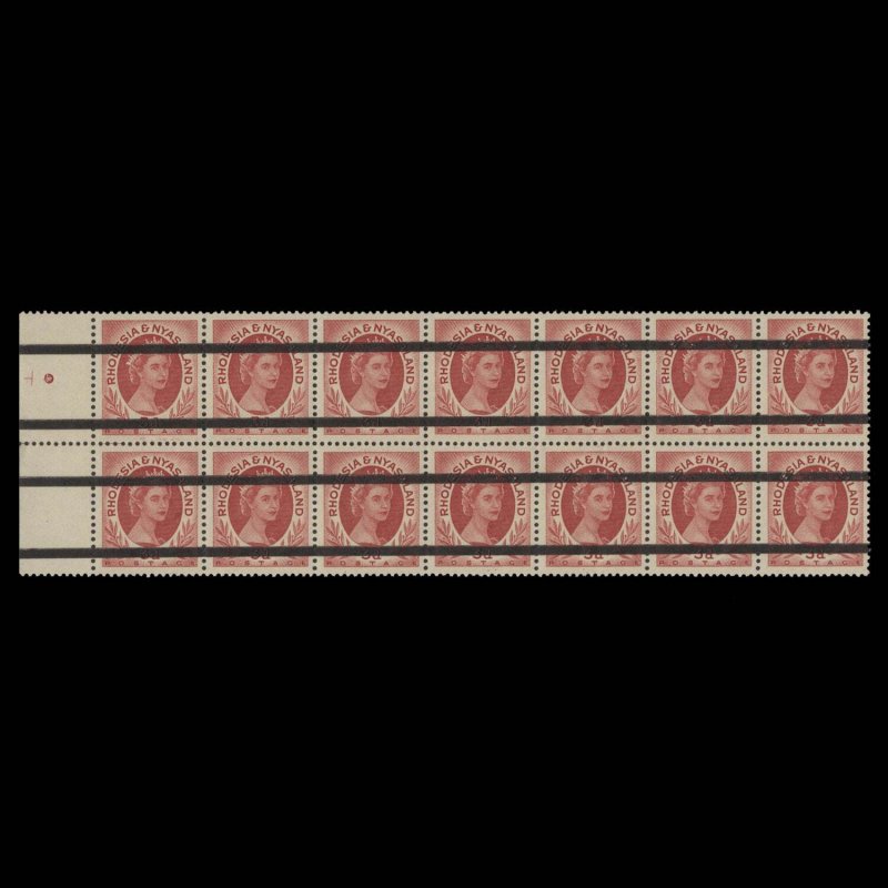 Rhodesia & Nyasaland 1954 (Variety) 3d Carmine-Red