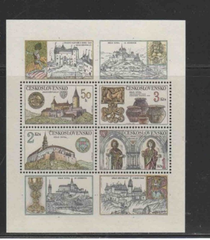 CZECHOSLOVAKIA #2418a 1982 STATUES MINT VF NH O.G S/S