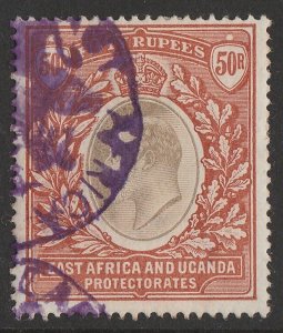 KENYA, UGANDA & TANGANYIKA 1903 KEVII 50R, wmk crown CC top value. 