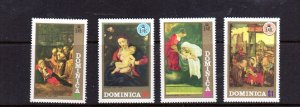 DOMINICA #348-351 1972 CHRISTMAS MINT VF NH O.G