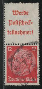 Germany Scott # 422, label A16.2, used, se-tenant, Mi# S203