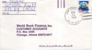 United States A.P.O.'s [25c] E Earth 1988 Army Postal Service APO NY 09061 Ne...
