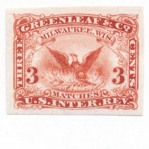 RO101P3 Frank H. Greenleaf & Co. Match Plate Proof on india, Carmine, 1864, VF