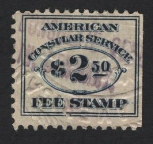 United States USED CONSULAR STAMP  RK24  F-VF  -  BARNEYS