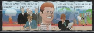 MARSHALL ISLANDS 204a MNH KENNEDY STRIP OF 5