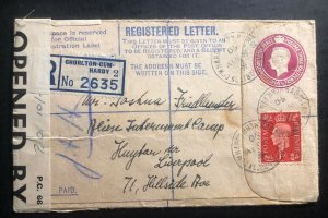 1940 Chorlton Hardy England Censored Cover To Huyton Internment Camp Liverpool