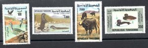 1994- Tunisia- Tunisie- Fauna: Greylag Goose,Water buffalo,Miluus duck- 4V.MNH** 