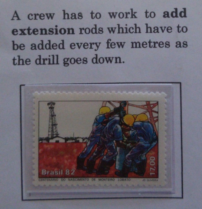 O) 1982 BRAZIL, OIL DRILLING CENTENARY SC 1793 - PERFORATION OF OIL WELL -PIPELI 