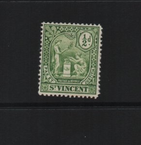 St Vincent 1907 SG94 1/2d MCA watermark unmounted mint
