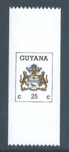 Guyana #1340 NH 25c National Arms Perf 14 Horiz. - Black ...