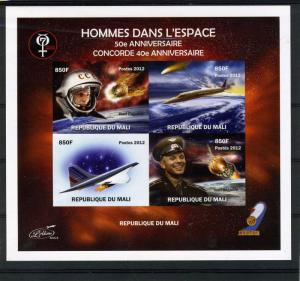 Mali 2012 SPACE Halley's Comet Gagarin Deluxe Sheet Ungummed mnh.vf