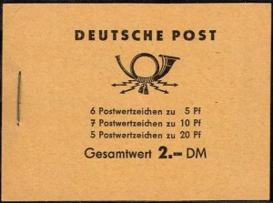 DDR 1961, Sc.# MNH booklet, Mi.#MH3b