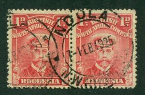 Rhodesia 1913 #120 U Pair SCV(2020)=$5.00