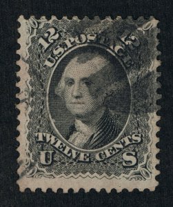 GENUINE SCOTT #69 USED 1861 BLACK NBNC 12¢ WASHINGTON CIRCULAR GRID CANCEL 11094