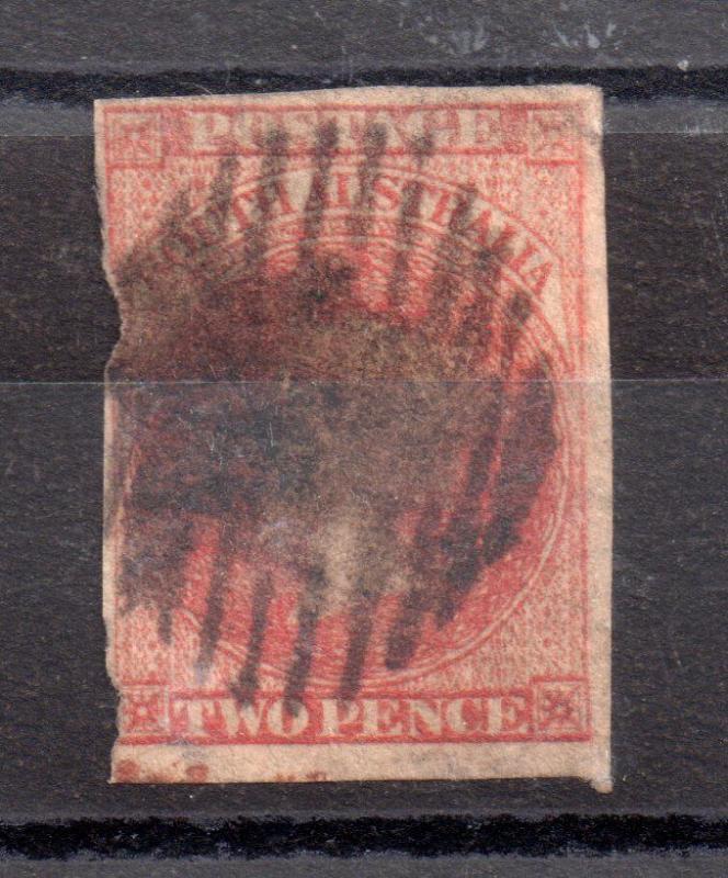 South Australia 1855 2d carmine imperf SG2 used WS8810