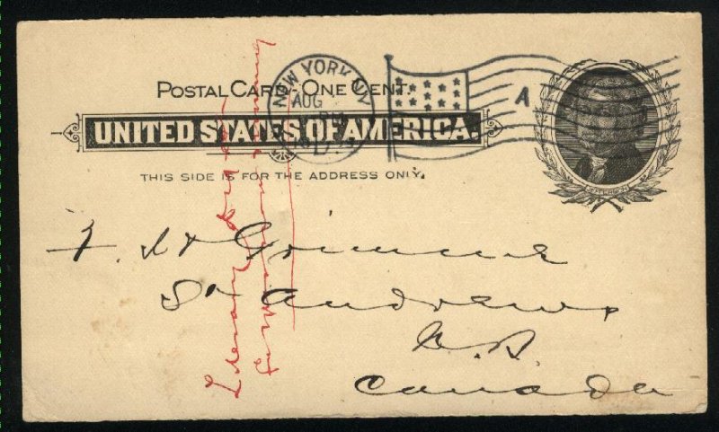 USA postcard 1899  PD