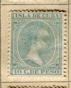 SPANISH COLONIES CARIBBEAN; 1890s classic Baby King Mint hinged 10c. value